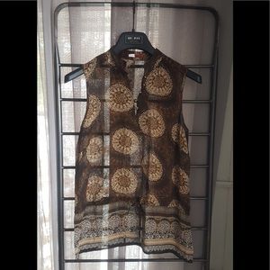 Tape Measure boho brown blouse